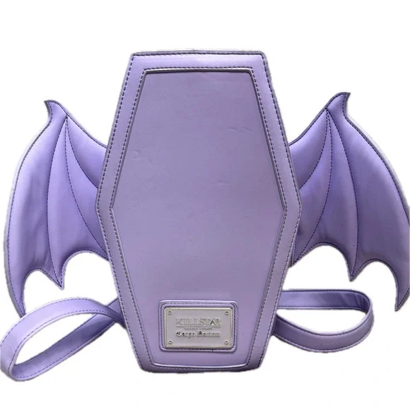 Killstar Coffin Bag in Light Purple Sickly Sweet Bat Backpack Killstar (Lilac) | Boutique  main image 2